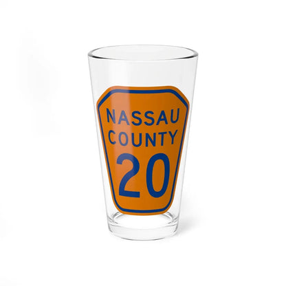 Nassau County 20 NY (New York) (Road Sign) Pint Glass 16oz 16oz - Go Mug Yourself
