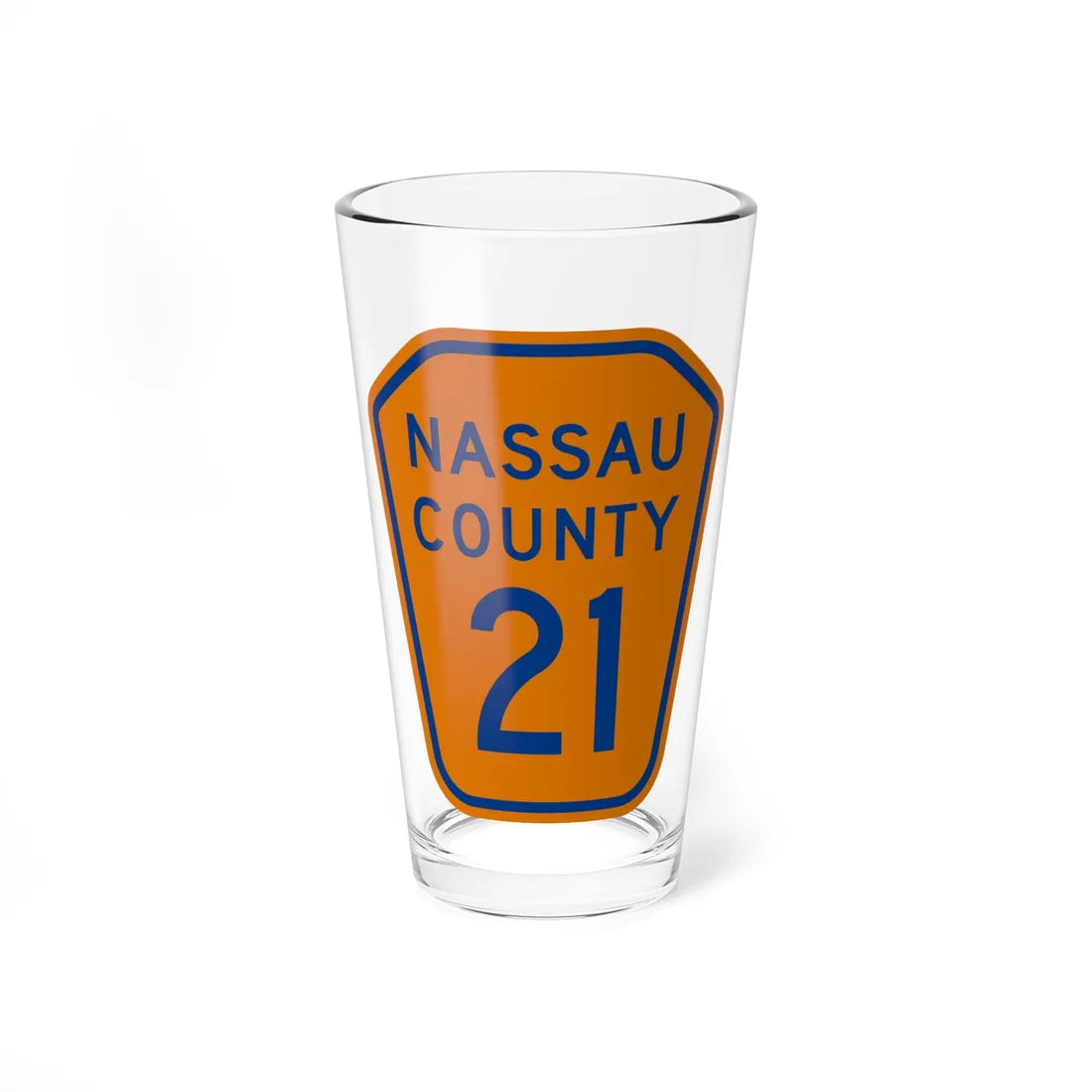 Nassau County 21 NY (New York) (Road Sign) Pint Glss 16oz 16oz - Go Mug Yourself