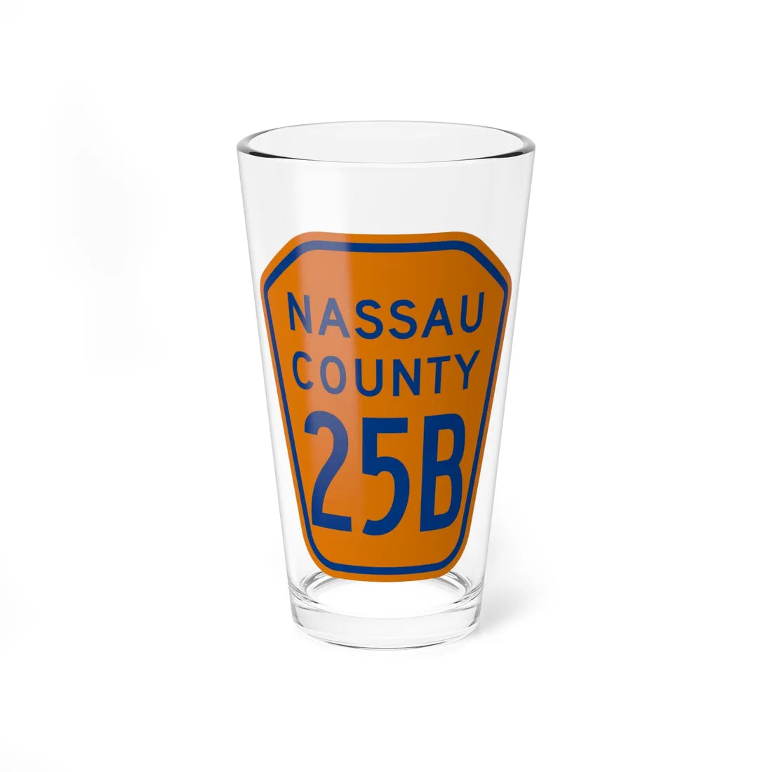 Nassau County 25B NY (New York) (Road Sign) Pint Glass 16oz 16oz - Go Mug Yourself