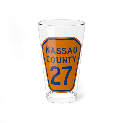 Nassau County 27 NY (New York) (Road Sign) Pint Glass 16oz 16oz - Go Mug Yourself