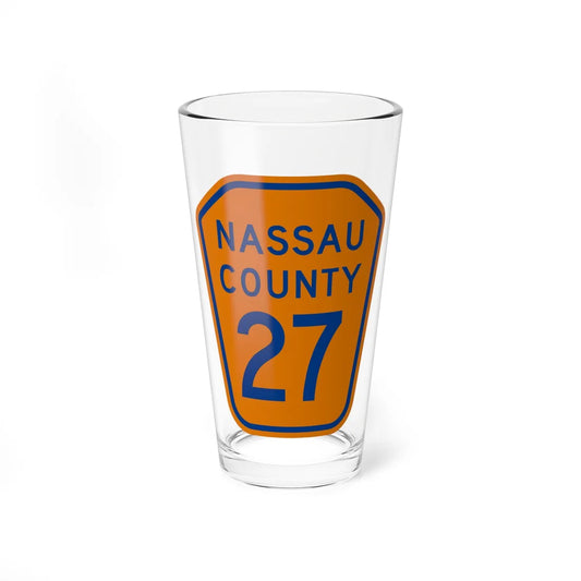 Nassau County 27 NY (New York) (Road Sign) Pint Glass 16oz 16oz - Go Mug Yourself