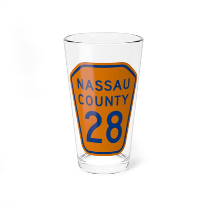 Nassau County 28 NY (New York) (Road Sign) Pint Glass 16oz 16oz - Go Mug Yourself