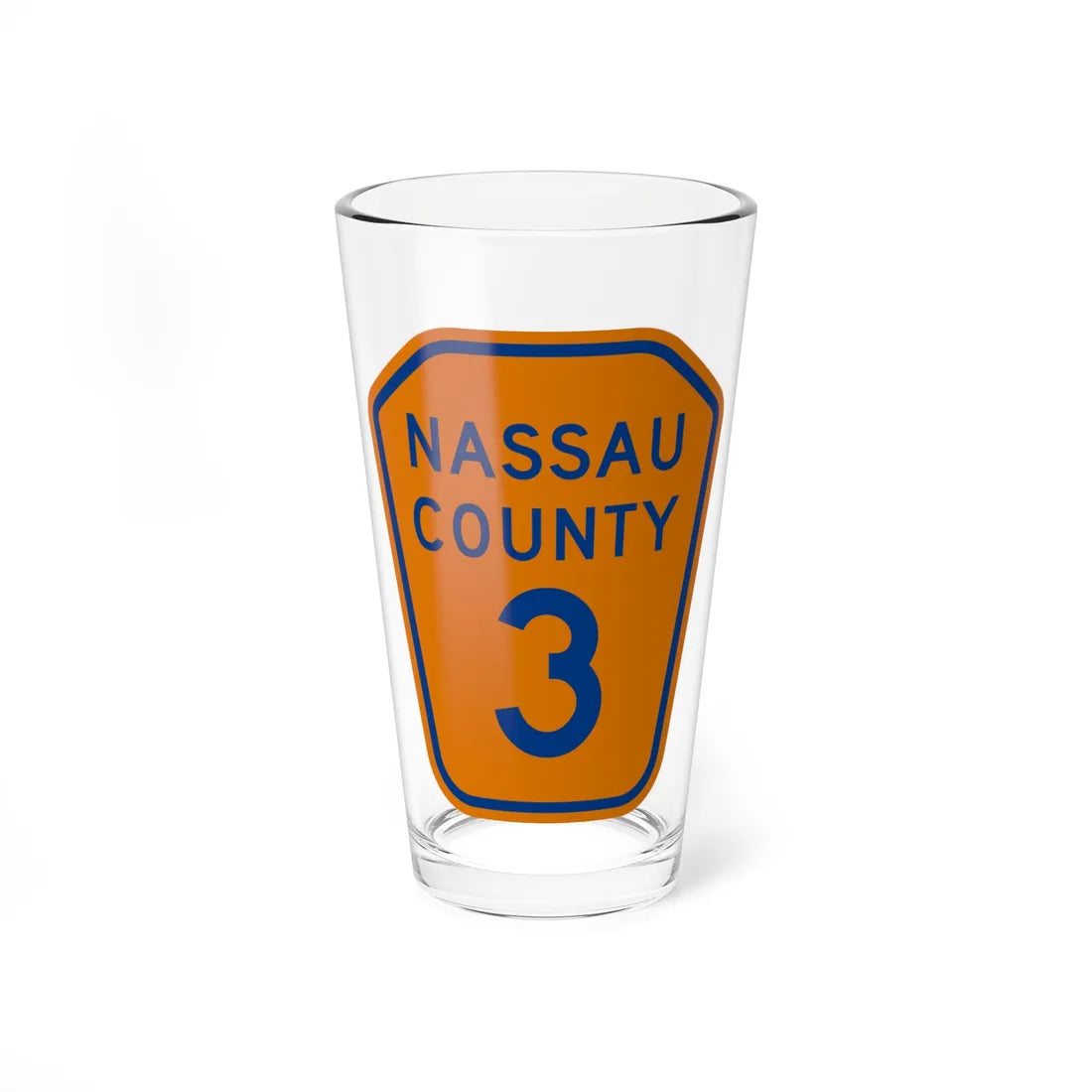 Nassau County 3 NY (New York) (Road Sign) Pint Glass 16oz 16oz - Go Mug Yourself