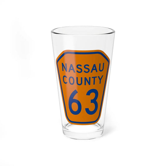 Nassau County 63 NY (New York) (Road Sign) Pint Glass 16oz 16oz - Go Mug Yourself