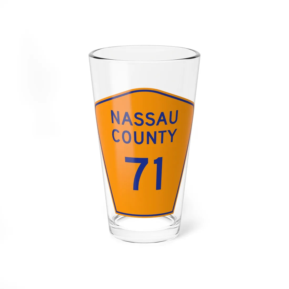 Nassau County 71 NY (New York) (Road Sign) Pint Glass 16oz 16oz - Go Mug Yourself