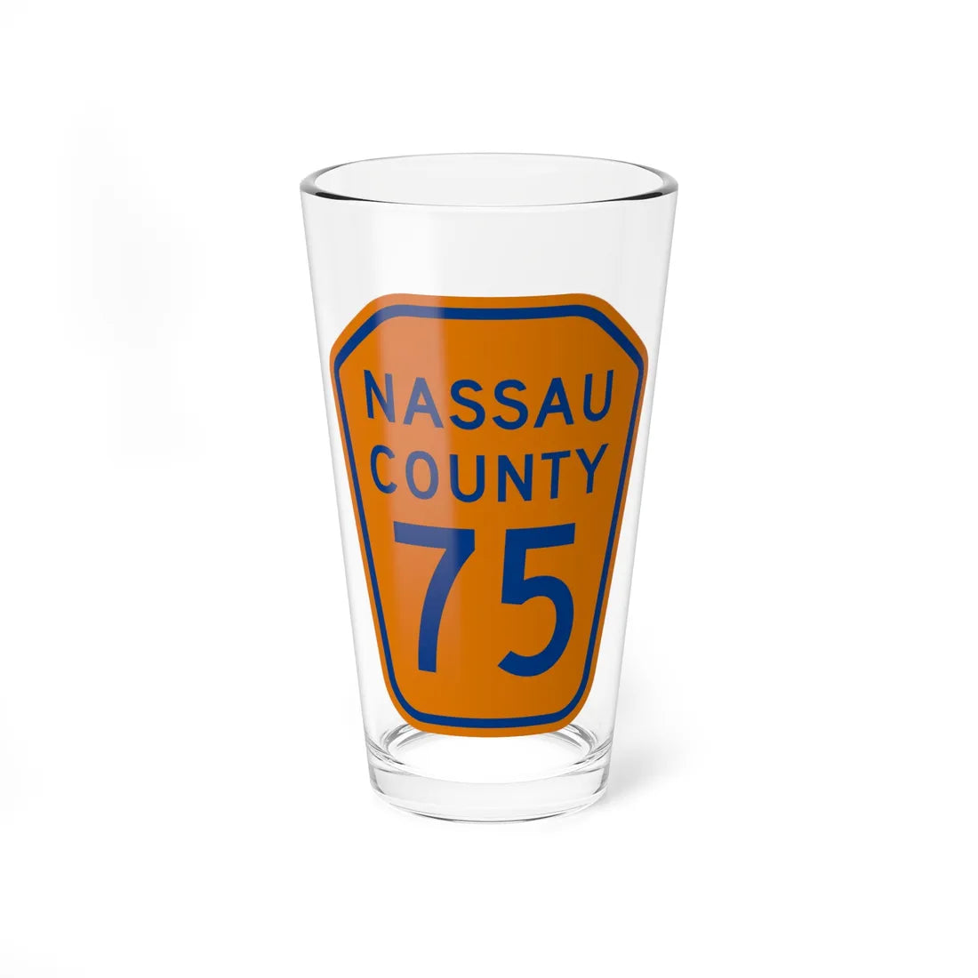 Nassau County 75 NY (New York) (Road Sign) Pint Glass 16oz 16oz - Go Mug Yourself