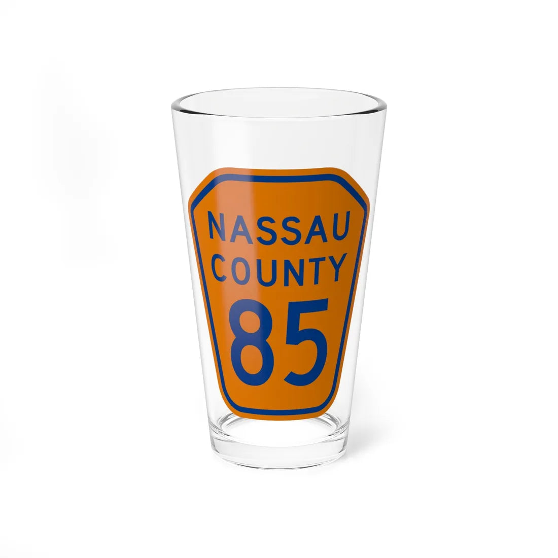 Nassau County 85 NY (New York) (Road Sign) Pint Glass 16oz 16oz - Go Mug Yourself
