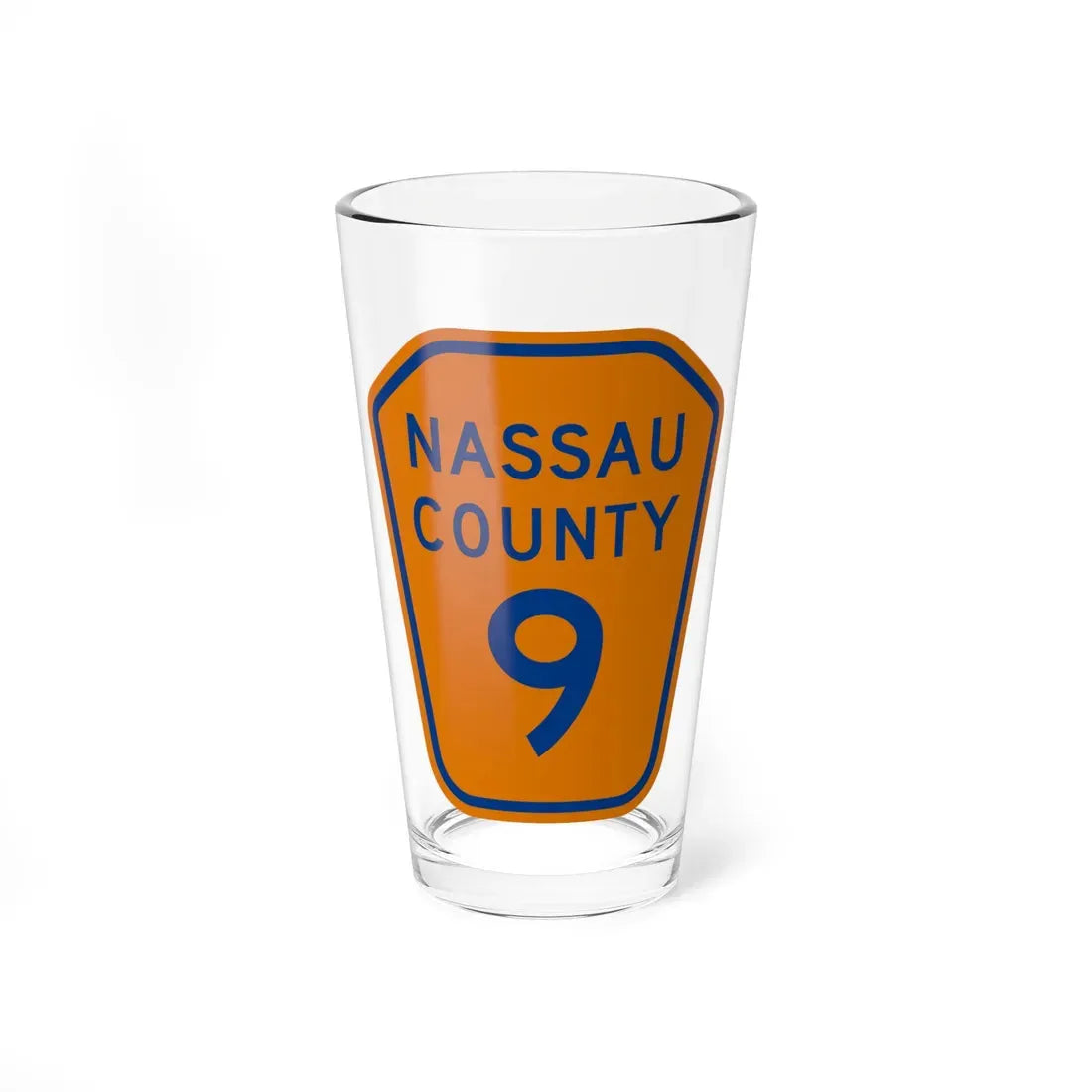 Nassau County 9 NY (New York) (Road Sign) Pint Glass 16oz 16oz - Go Mug Yourself