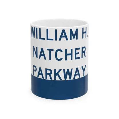 Natcher Parkway (Kentucky) (Road Sign) White Coffee Mug 11oz - Go Mug Yourself