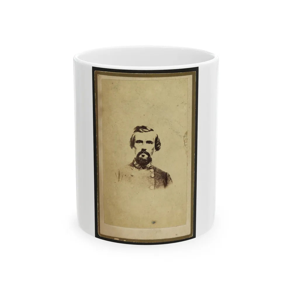 Nathan Bedford Forrest, Csa General, Half-Length Portrait, Facing Front (U.S. Civil War) White Coffee Mug-11oz-Go Mug Yourself