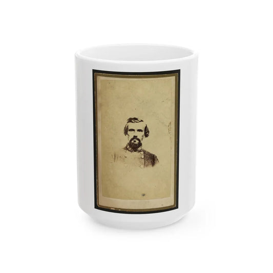 Nathan Bedford Forrest, Csa General, Half-Length Portrait, Facing Front (U.S. Civil War) White Coffee Mug-15oz-Go Mug Yourself