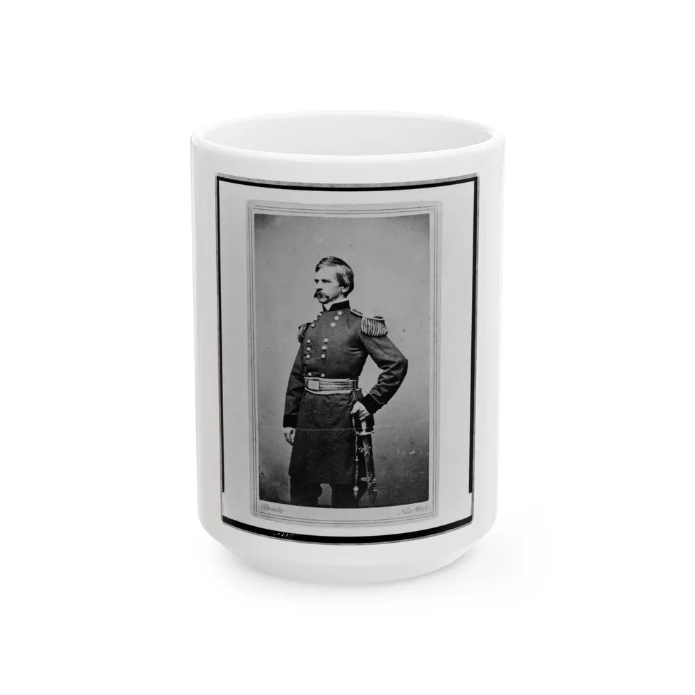 Nathaniel P. Banks, Three-Quarter Length Portrait, Wearing Military Uniform, Standing, With Left Hand On Sword, Facing Left (U.S. Civil War) White Coffee Mug-15oz-Go Mug Yourself