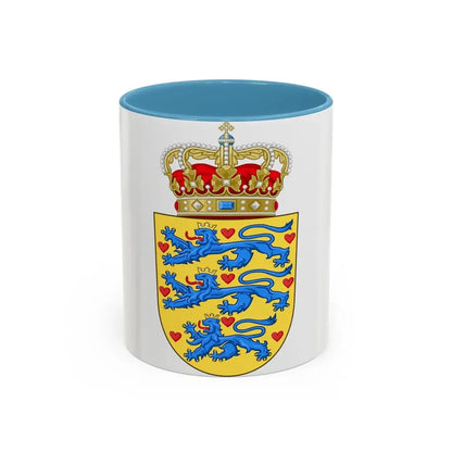 National Coat of arms of Denmark - Accent Coffee Mug 11oz Light Blue - Go Mug Yourself