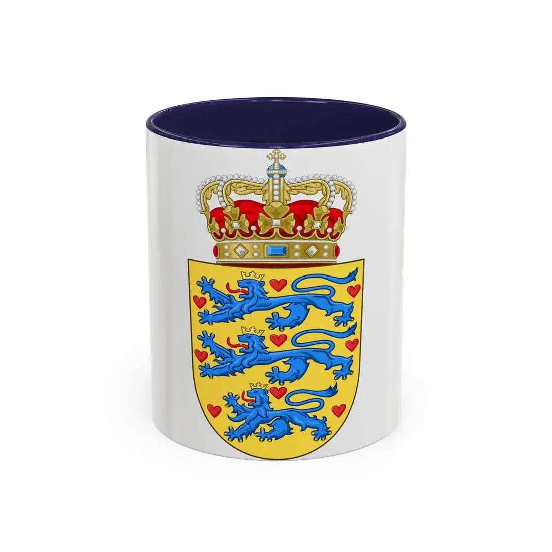National Coat of arms of Denmark - Accent Coffee Mug 11oz Navy - Go Mug Yourself
