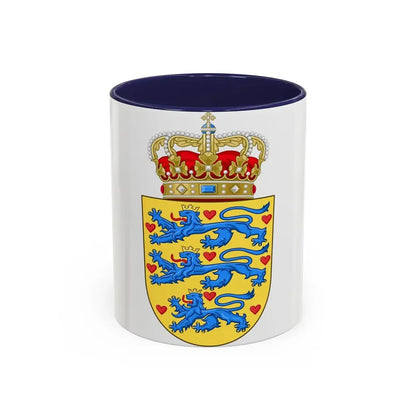 National Coat of arms of Denmark - Accent Coffee Mug 11oz Navy - Go Mug Yourself