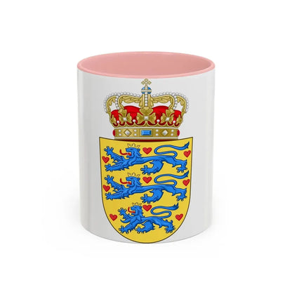 National Coat of arms of Denmark - Accent Coffee Mug 11oz Pink - Go Mug Yourself