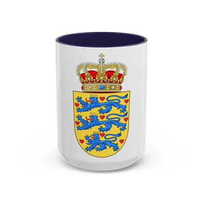 National Coat of arms of Denmark - Accent Coffee Mug 15oz Navy - Go Mug Yourself