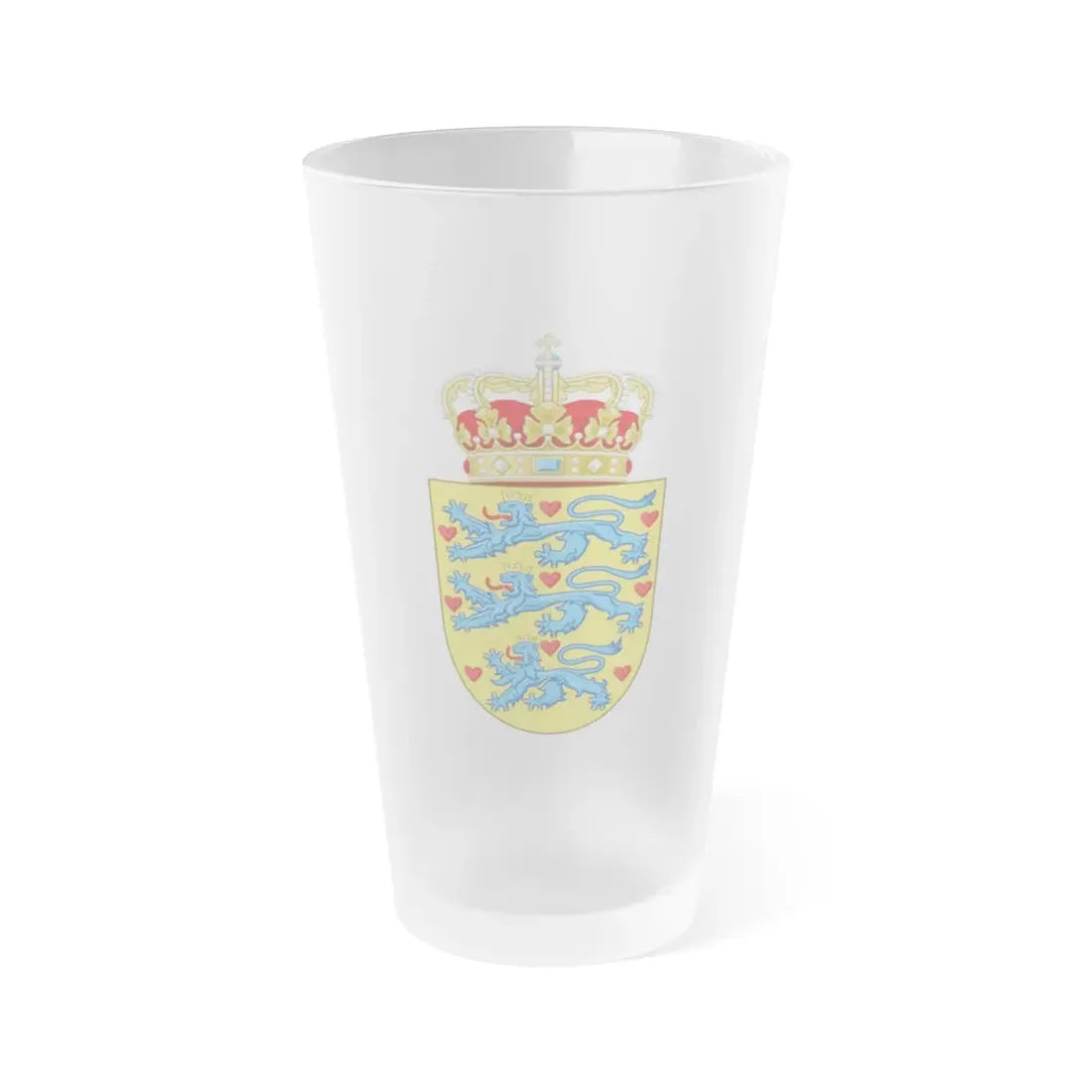 National Coat of arms of Denmark - Frosted Pint Glass 16oz Default Title - Go Mug Yourself