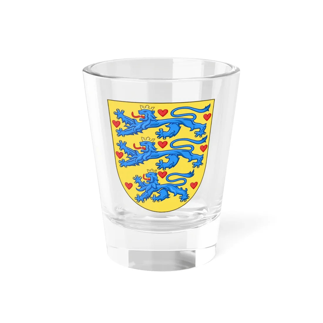National Coat of arms of Denmark no crown (Denmark) (Coat of Arms) Shot Glass 1.5oz 1.5oz - Go Mug Yourself