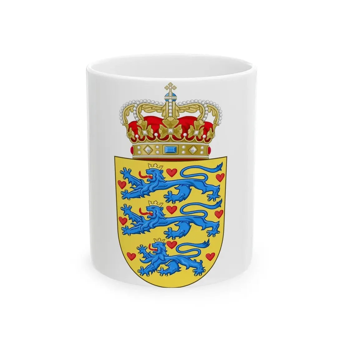 National Coat of arms of Denmark - White Coffee Mug 11oz - Go Mug Yourself