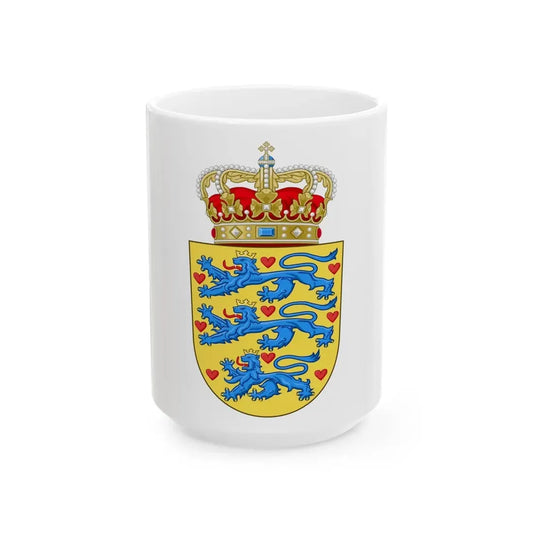 National Coat of arms of Denmark - White Coffee Mug 15oz - Go Mug Yourself