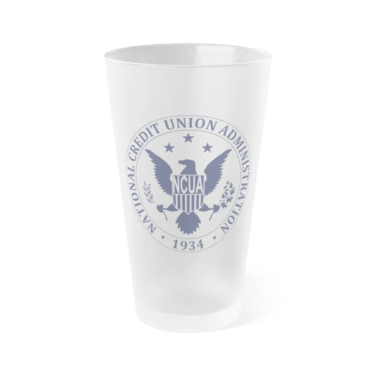 National Credit Union Administration NCUA - Frosted Pint Glass 16oz-16oz-Frosted-Go Mug Yourself