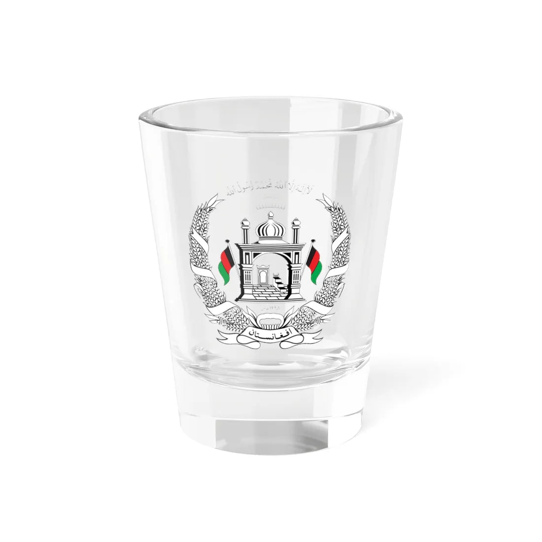 National Emblem of Afghanistan 001 (Afghanistan) (Coat of Arms) Shot Glass 1.5oz 1.5oz - Go Mug Yourself