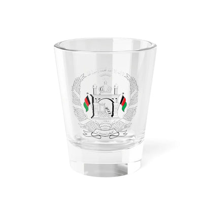 National emblem of Afghanistan Black (Afghanistan) (Coat of Arms) Shot Glass 1.5oz 1.5oz - Go Mug Yourself