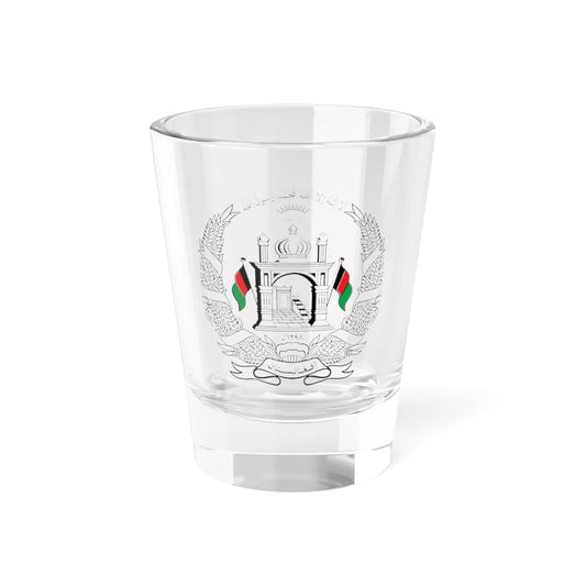 National emblem of Afghanistan Black (Afghanistan) (Coat of Arms) Shot Glass 1.5oz 1.5oz - Go Mug Yourself