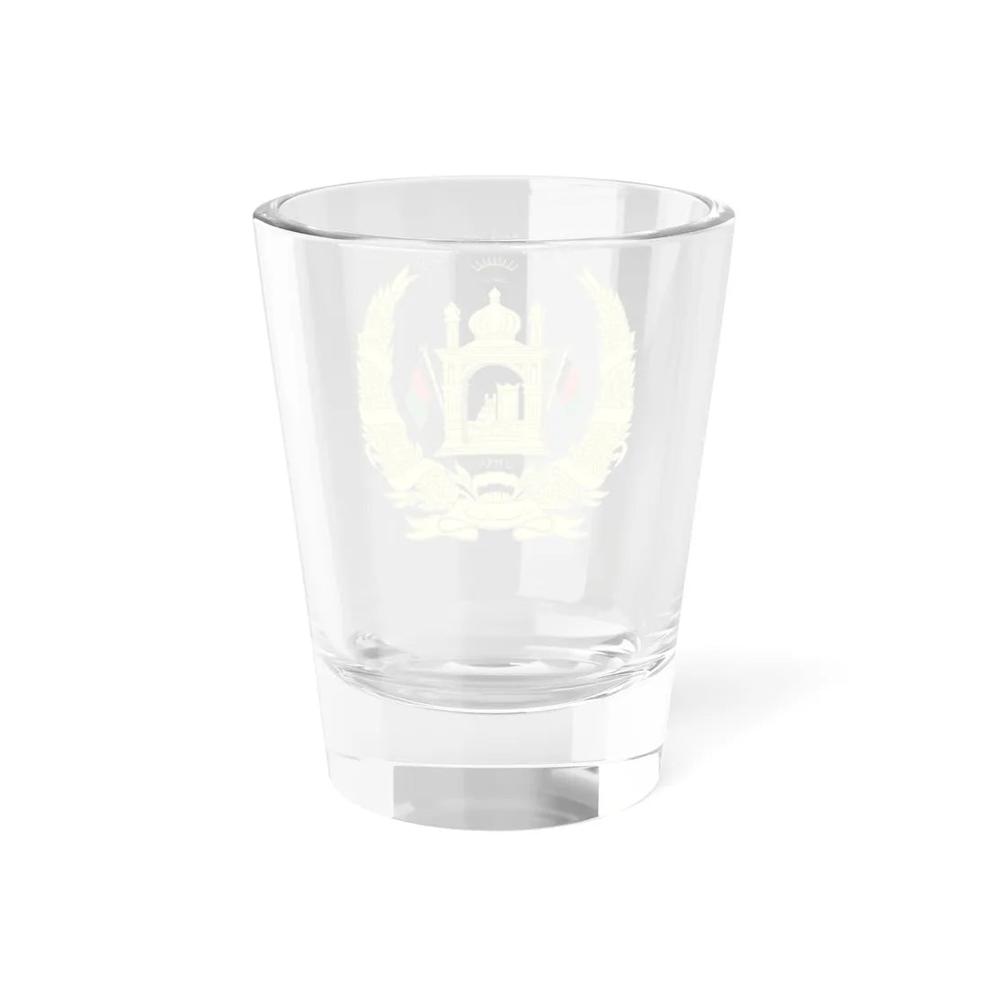 National emblem of Afghanistan Gold (Afghanistan) (Coat of Arms) Shot Glass 1.5oz - Go Mug Yourself