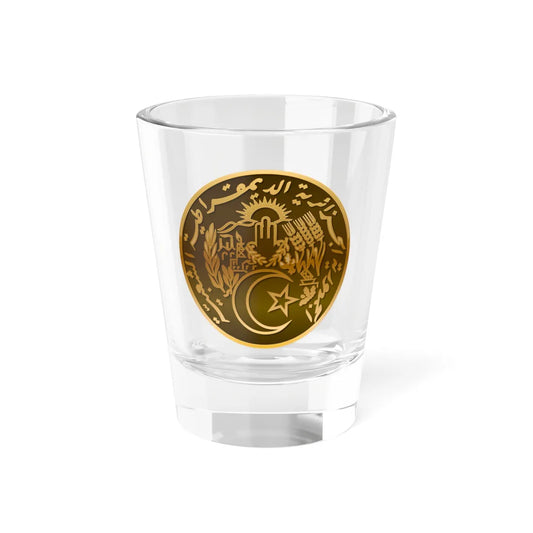 National Emblem of Algeria bronze effect (Algeria) (Coat of Arms) Shot Glass 1.5oz 1.5oz - Go Mug Yourself
