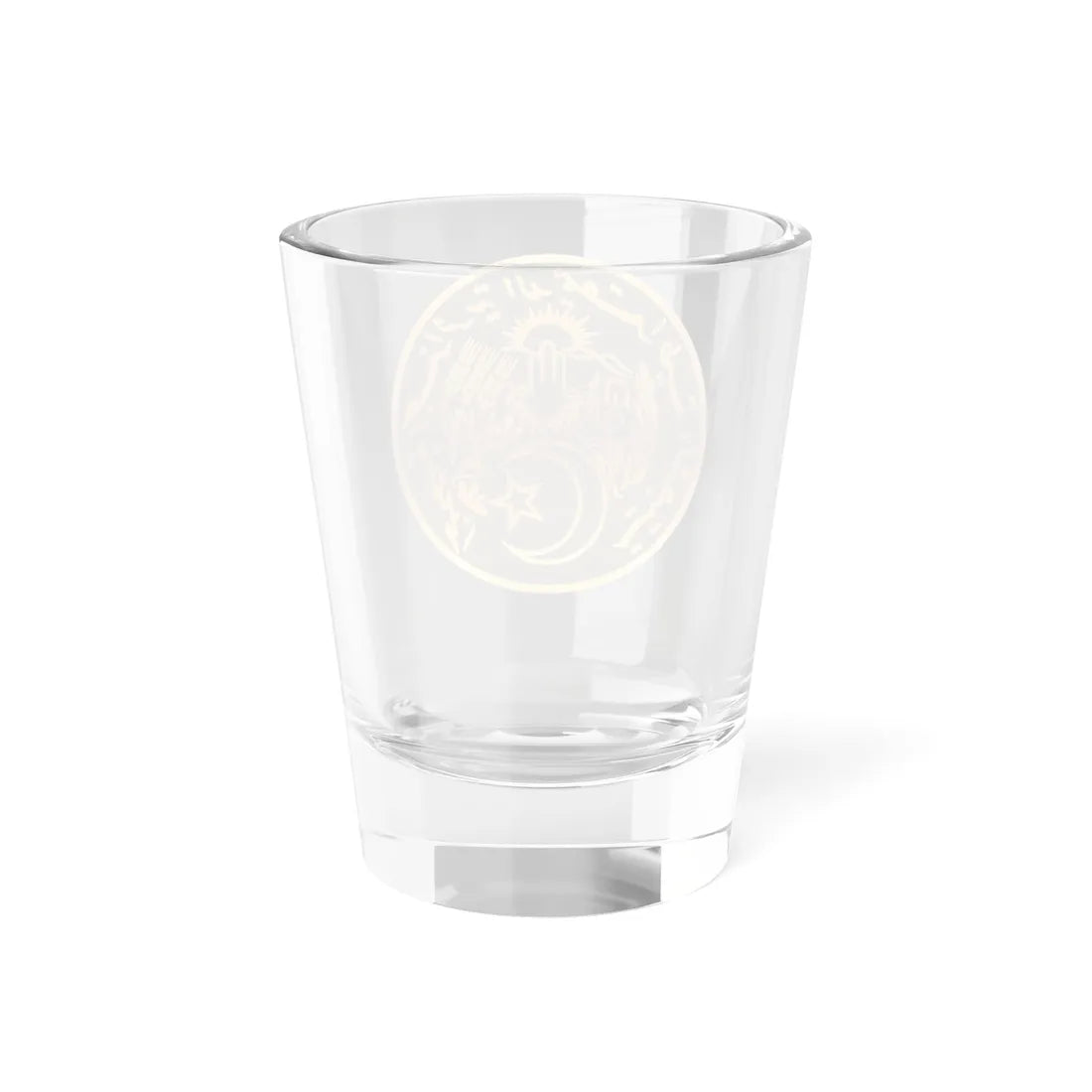 National Emblem of Algeria bronze effect (Algeria) (Coat of Arms) Shot Glass 1.5oz - Go Mug Yourself