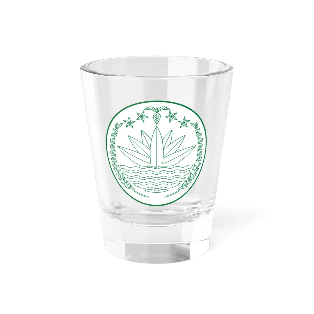 National Emblem of Bangladesh 1972-2010 (Bangladesh) (Coat of Arms) Shot Glass 1.5oz 1.5oz - Go Mug Yourself