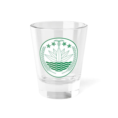 National Emblem of Bangladesh Monochrome (Bangladesh) (Coat of Arms) Shot Glass 1.5oz 1.5oz - Go Mug Yourself
