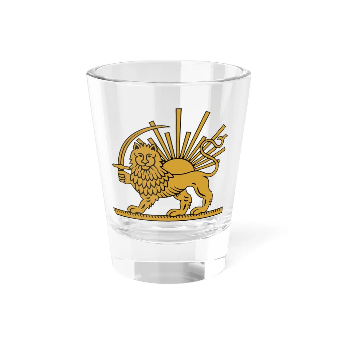 National Emblem of Iran 1979-1980 (Iran) (Coat of Arms) Shot Glass 1.5oz 1.5oz - Go Mug Yourself
