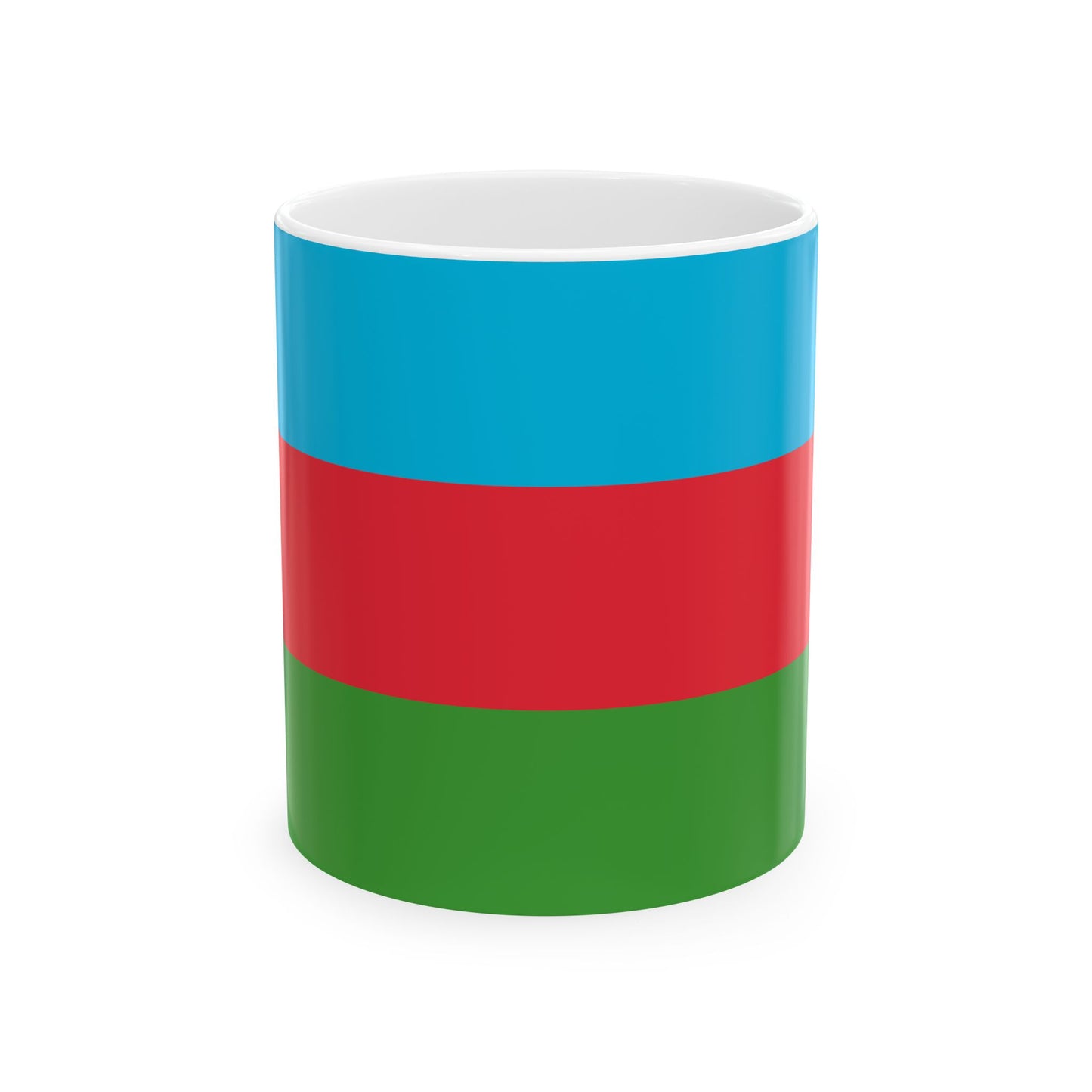 National flag of Azerbaijan (Azerbaijan) White Coffee Mug-11oz-Go Mug Yourself