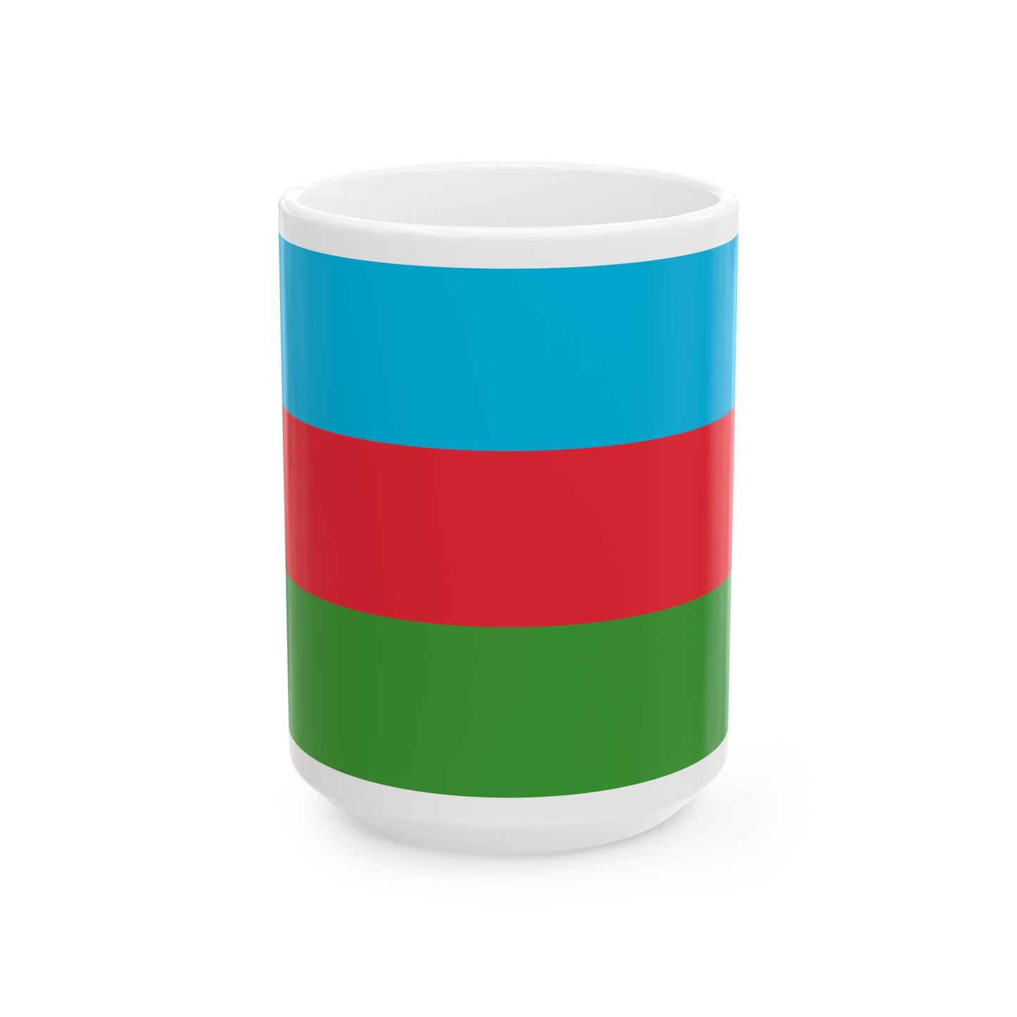 National flag of Azerbaijan (Azerbaijan) White Coffee Mug-15oz-Go Mug Yourself