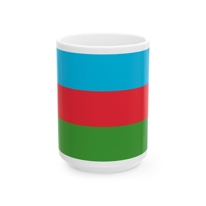 National flag of Azerbaijan (Azerbaijan) White Coffee Mug-15oz-Go Mug Yourself