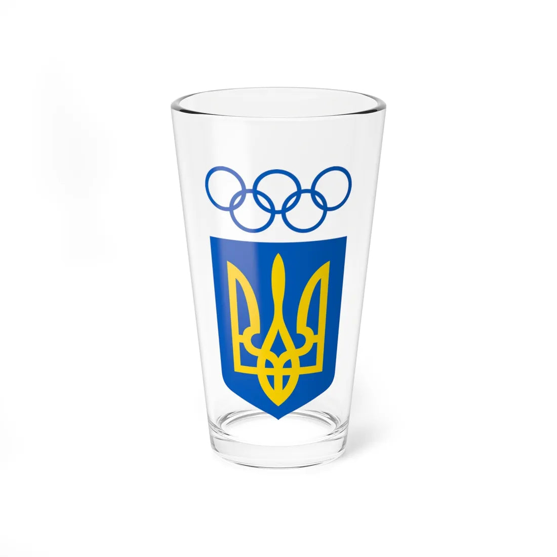 National Olympic Committee of Ukraine logo (Ukraine) (Coat of Arms) Pint Glass 16oz 16oz - Go Mug Yourself