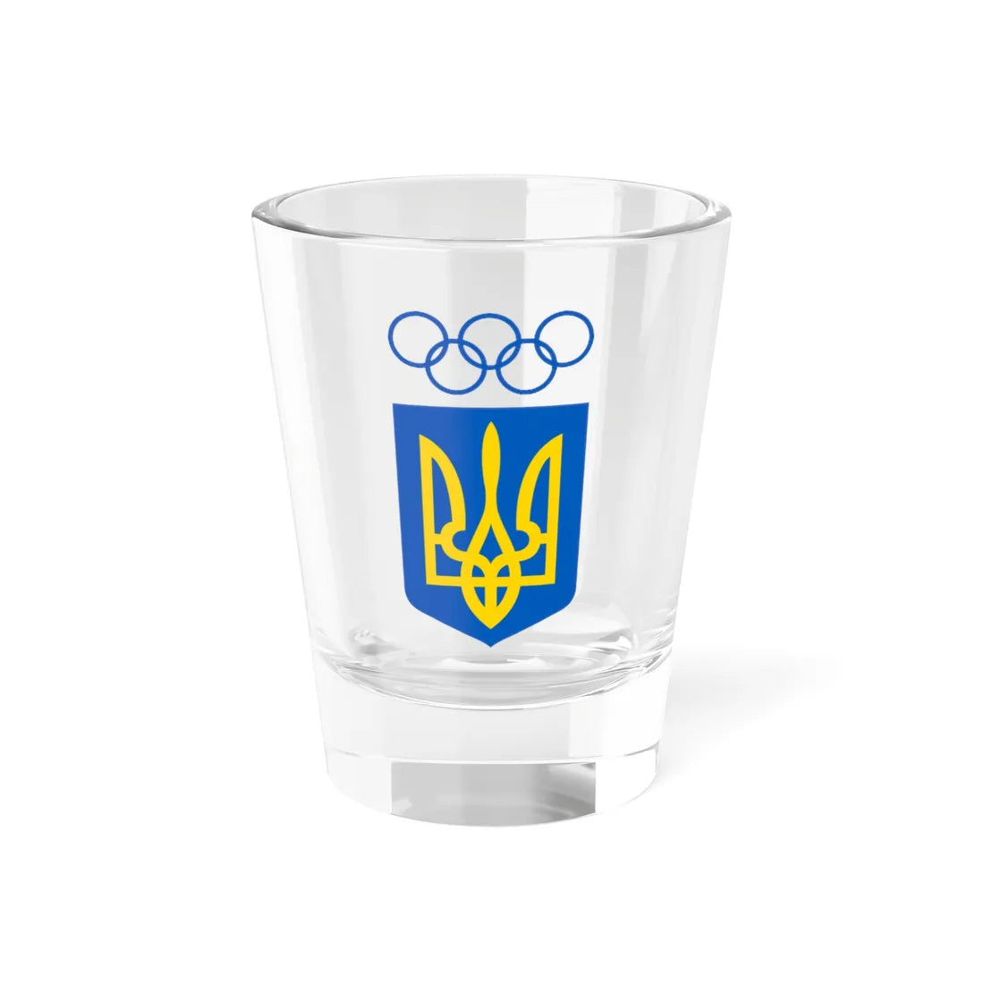 National Olympic Committee of Ukraine logo (Ukraine) (Coat of Arms) Shot Glass 1.5oz 1.5oz - Go Mug Yourself