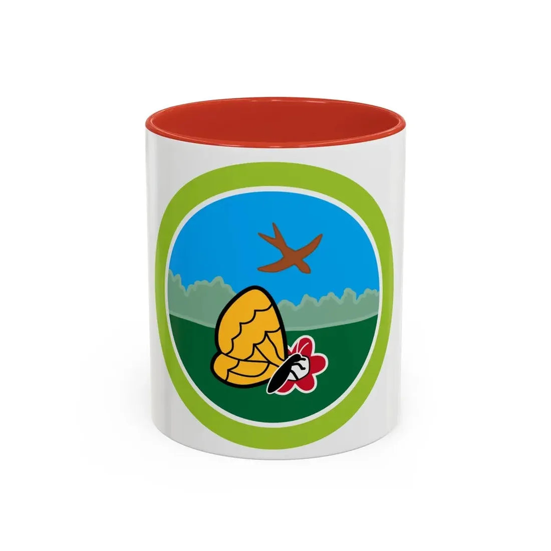 Nature (Boy Scout Merit Badge) Accent Coffee Mug 11oz Red - Go Mug Yourself