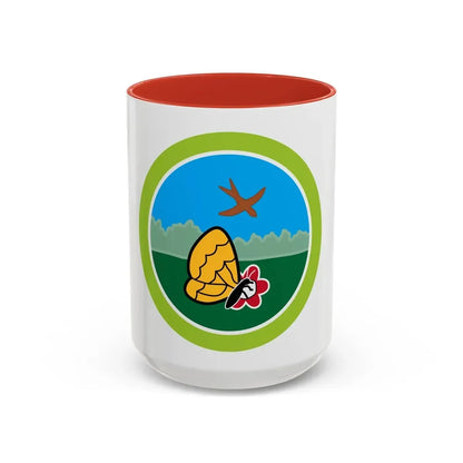 Nature (Boy Scout Merit Badge) Accent Coffee Mug 15oz Red - Go Mug Yourself