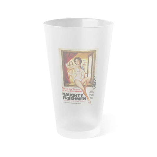 NAUGHTY FRESHMEN 1970 Movie Poster - Frosted Pint Glass 16oz-16oz-Frosted-Go Mug Yourself