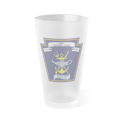 Naval Amphibious School Little Creek (U.S. Navy) Frosted Pint Glass 16oz-Go Mug Yourself