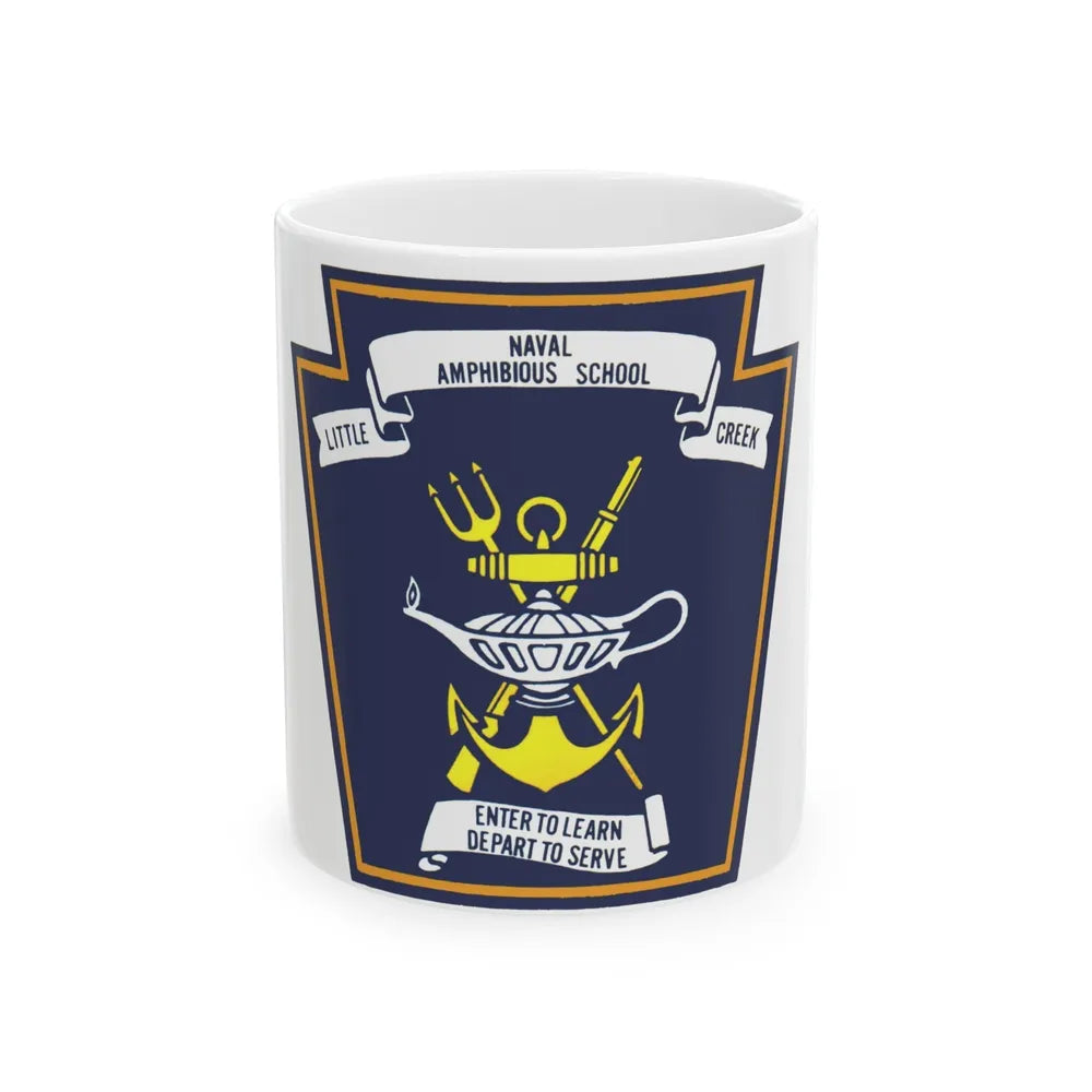 Naval Amphibious School Little Creek (U.S. Navy) White Coffee Mug-11oz-Go Mug Yourself