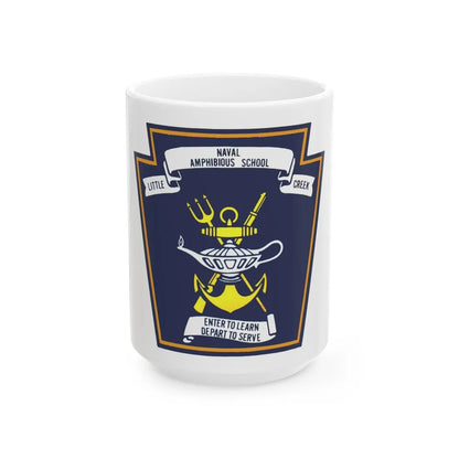 Naval Amphibious School Little Creek (U.S. Navy) White Coffee Mug-15oz-Go Mug Yourself