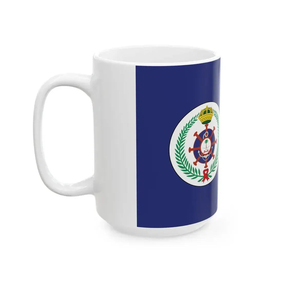 Naval base flag of the Royal Saudi Navy (Saudi Arabia) White Coffee Mug - Go Mug Yourself