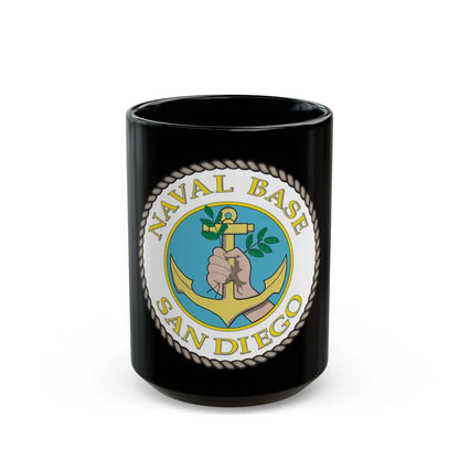 Naval Base San Diego (U.S. Navy) Black Coffee Mug-15oz-Go Mug Yourself