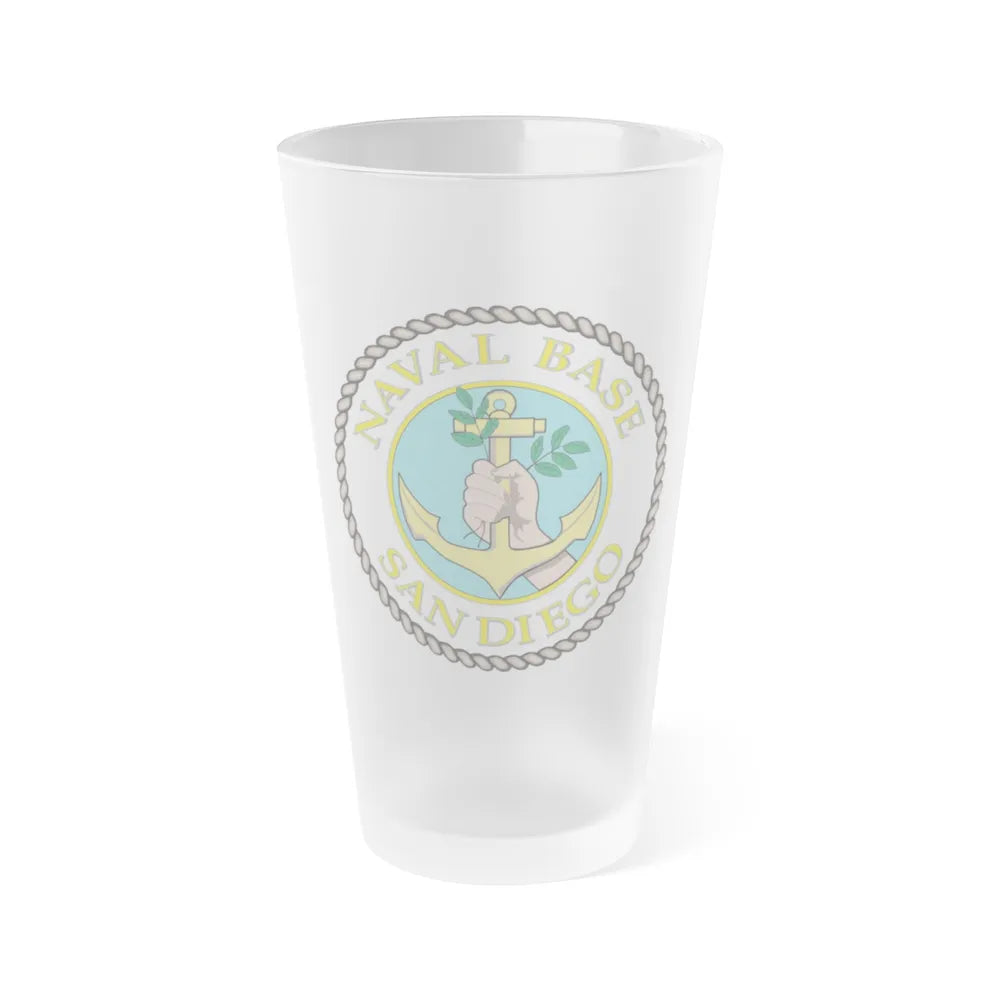 Naval Base San Diego (U.S. Navy) Frosted Pint Glass 16oz-Go Mug Yourself