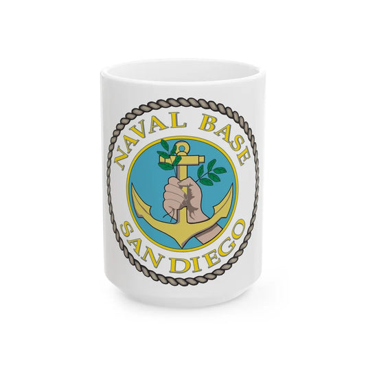 Naval Base San Diego (U.S. Navy) White Coffee Mug-15oz-Go Mug Yourself